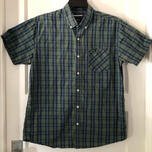 Boys RVCA button up collared short sleeve shirt